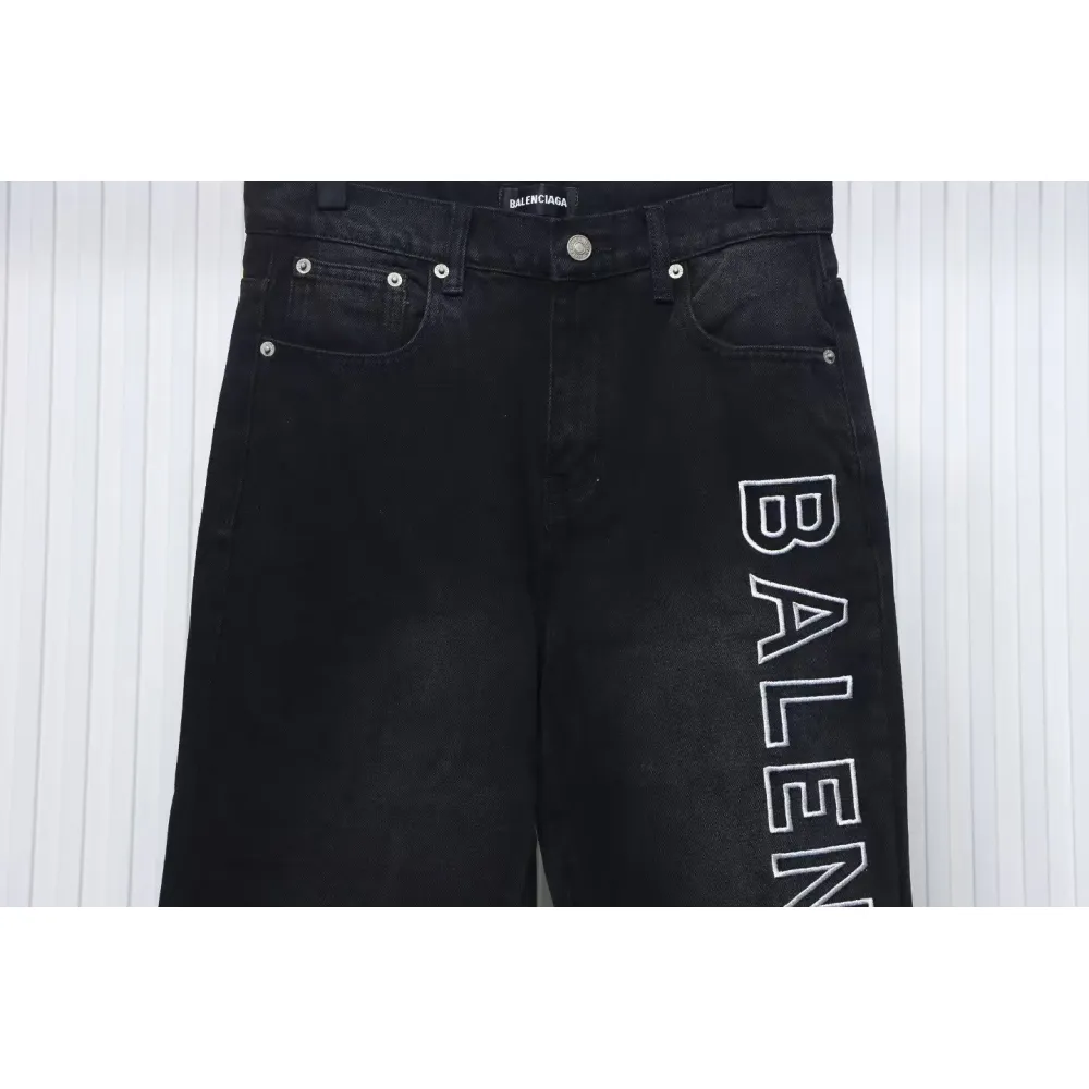 Balenciaga Single Breasted Jeans With Logo Embroidery On The Side