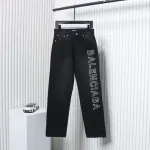 Balenciaga Single Breasted Jeans With Logo Embroidery On The Side