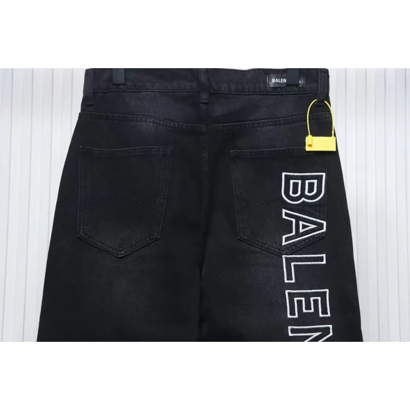 Balenciaga Single Breasted Jeans With Logo Embroidery On The Side