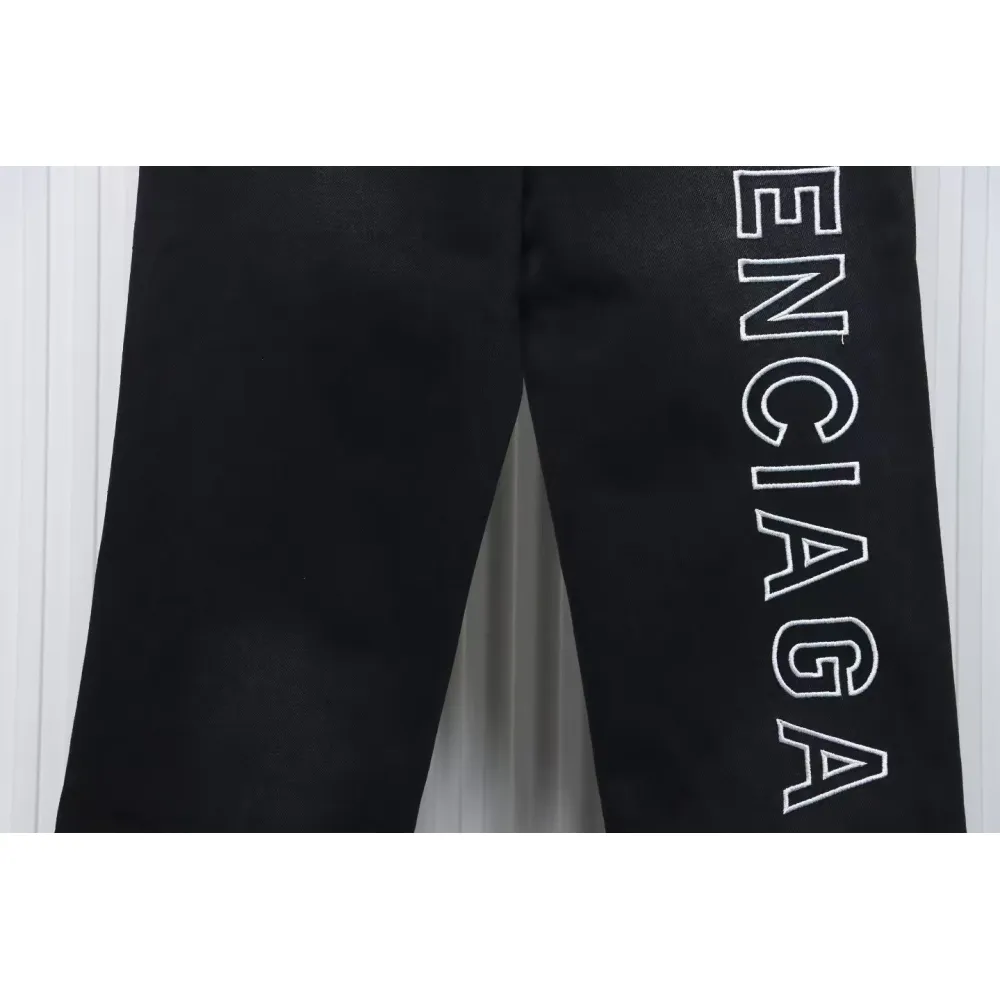 Balenciaga Single Breasted Jeans With Logo Embroidery On The Side