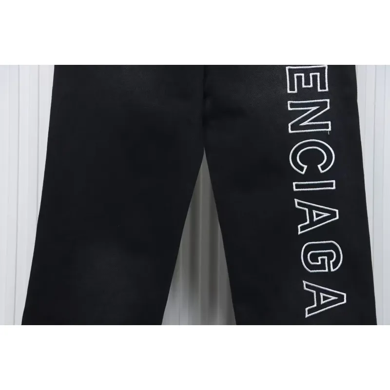 Balenciaga Single Breasted Jeans With Logo Embroidery On The Side