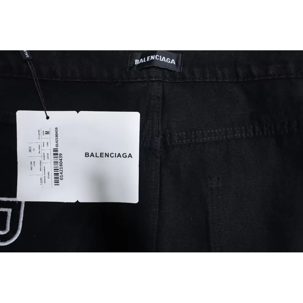 Balenciaga Single Breasted Jeans With Logo Embroidery On The Side