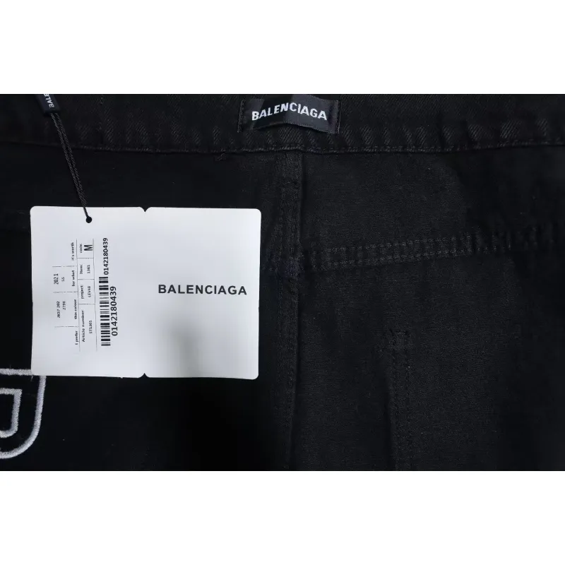 Balenciaga Single Breasted Jeans With Logo Embroidery On The Side