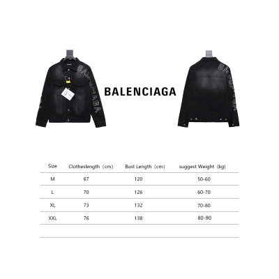 Balenciaga Single-Breasted Side Lettering Embroidery Denim Jacket 02