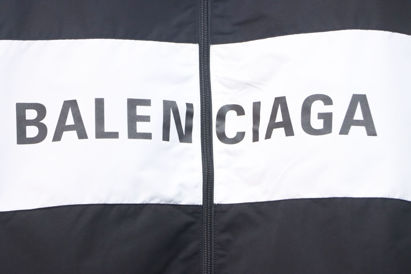 Balenciaga Splicing Letter Jacket Coat Black