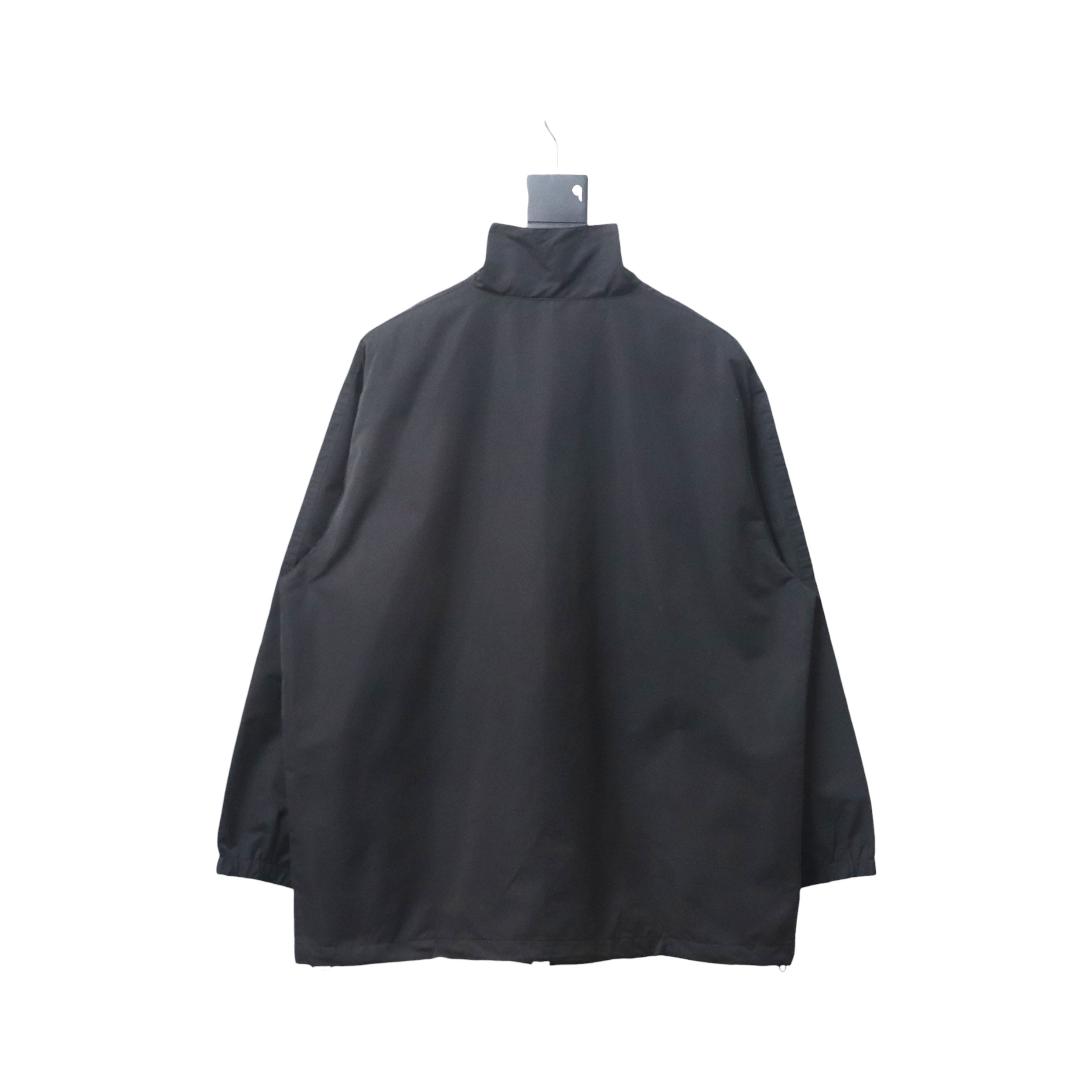 Balenciaga Splicing Letter Jacket Coat Black