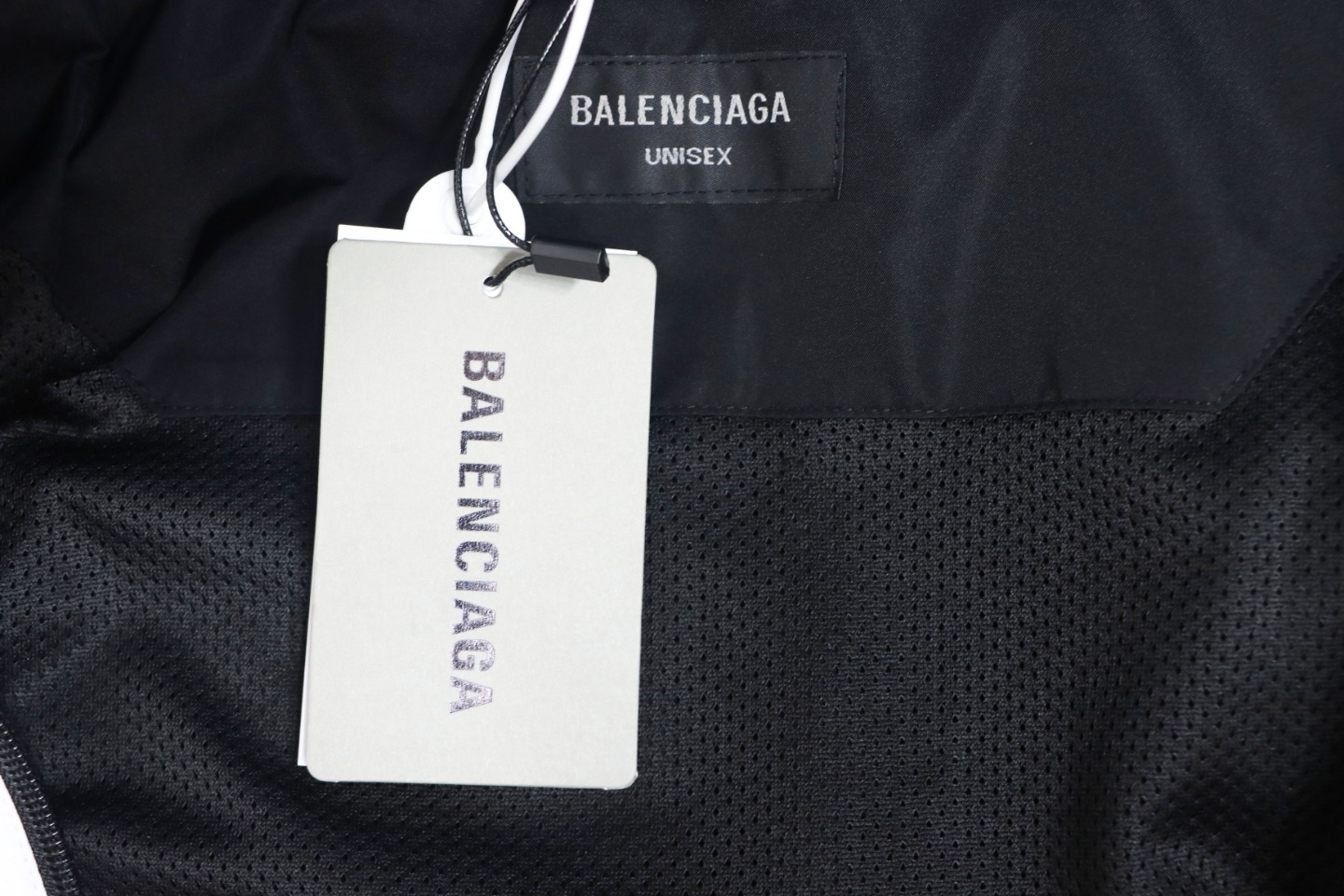 Balenciaga Splicing Letter Jacket Coat Black