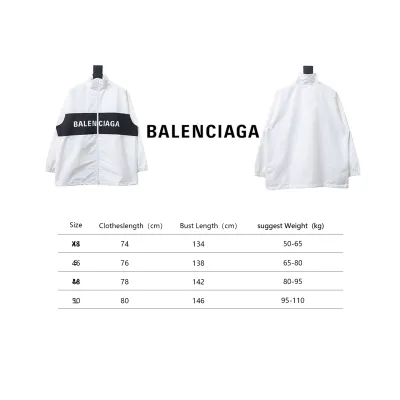 Balenciaga Splicing Letter Jacket Coat White 02