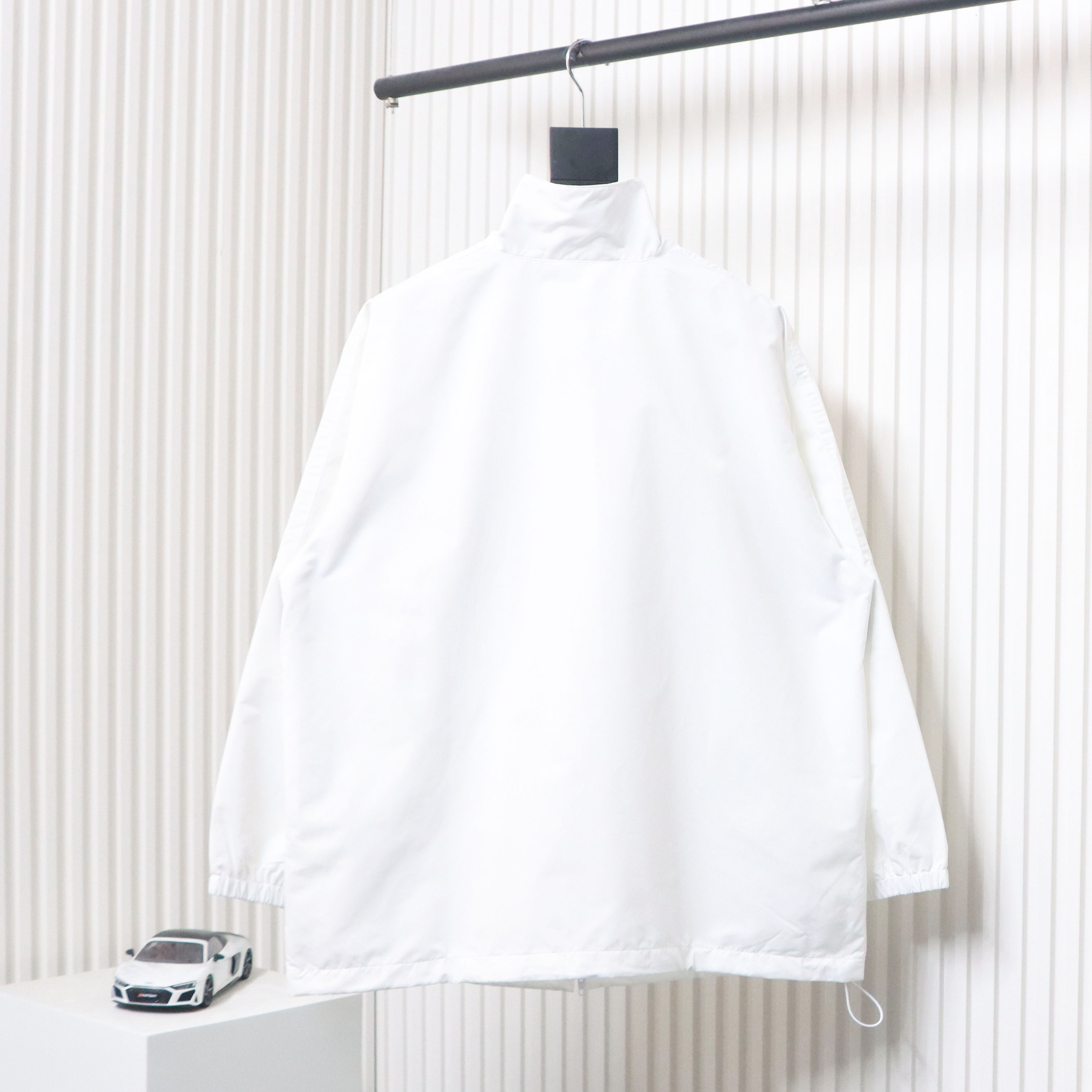 Balenciaga Splicing Letter Jacket Coat White