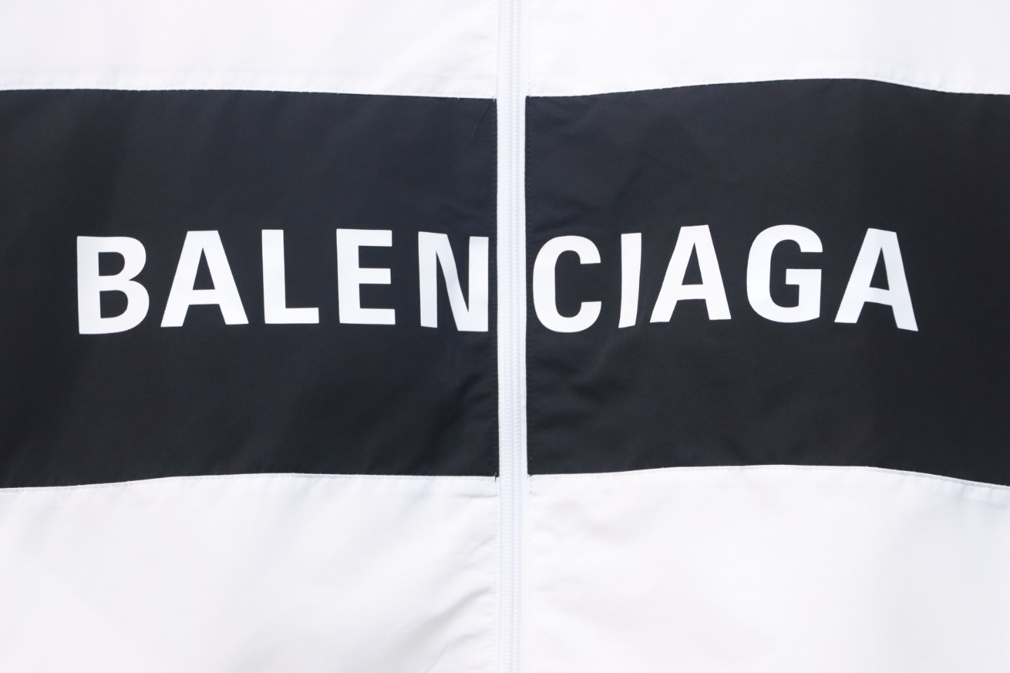 Balenciaga Splicing Letter Jacket Coat White