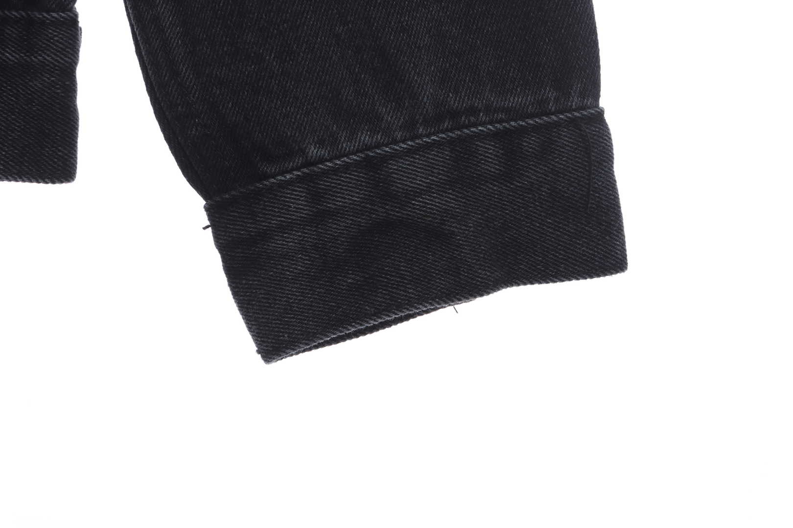 Balenciaga Tape Washed Distressed Denim Jacket Black