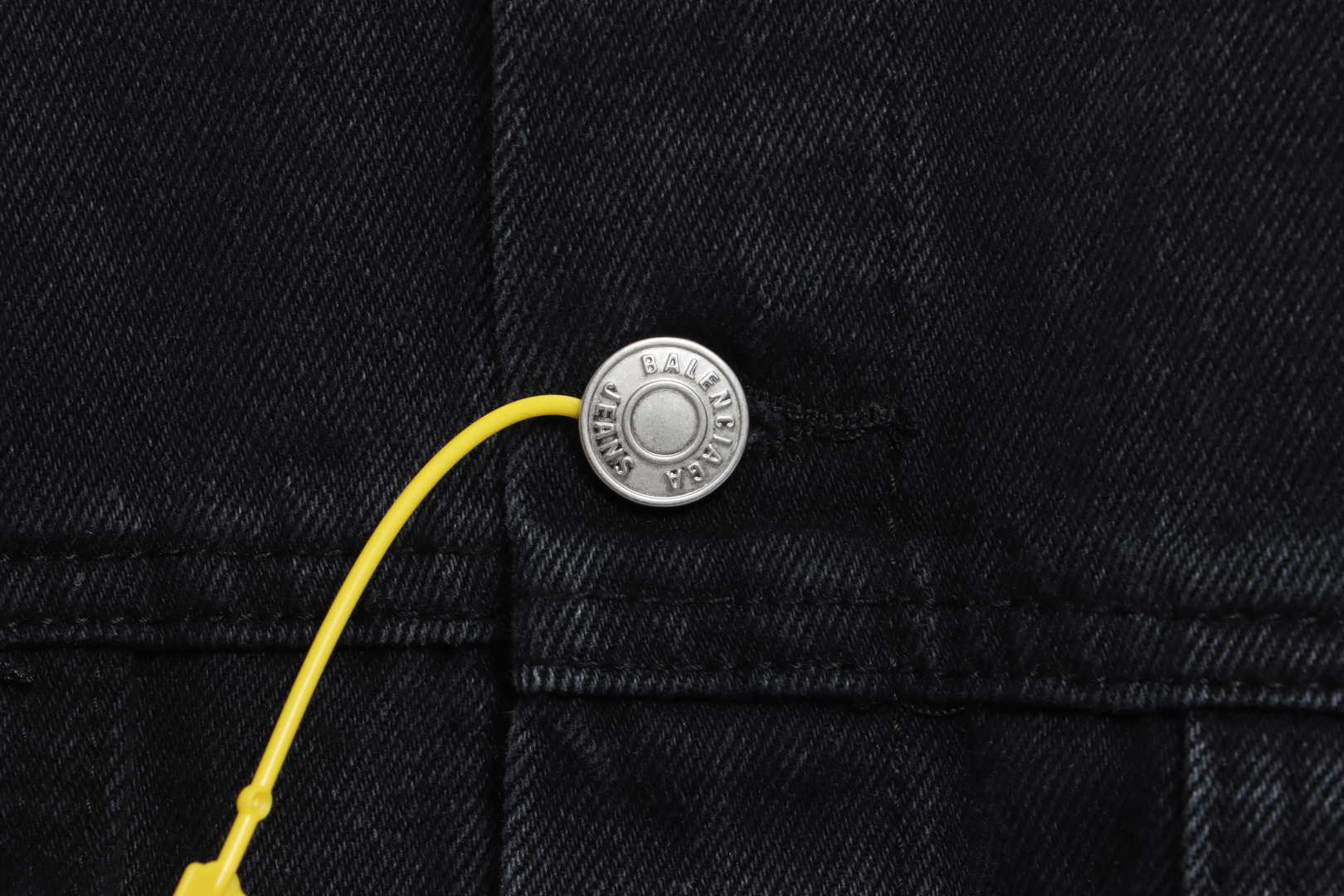 Balenciaga Tape Washed Distressed Denim Jacket Black