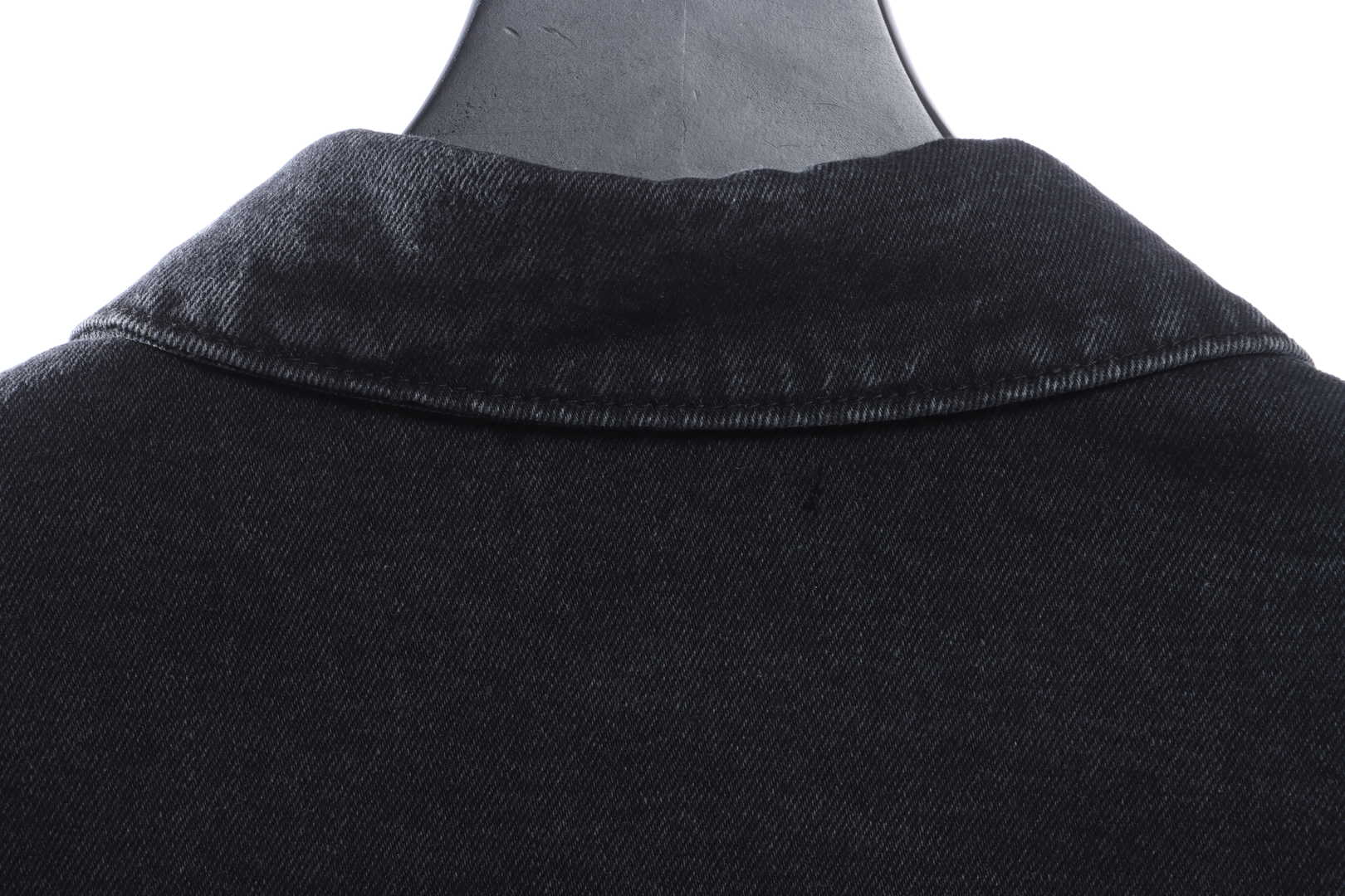 Balenciaga Tape Washed Distressed Denim Jacket Black