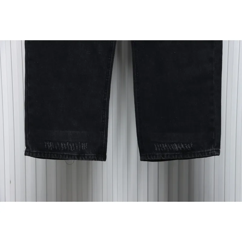 Balenciaga Washed Black Loose Wide-Leg Jeans