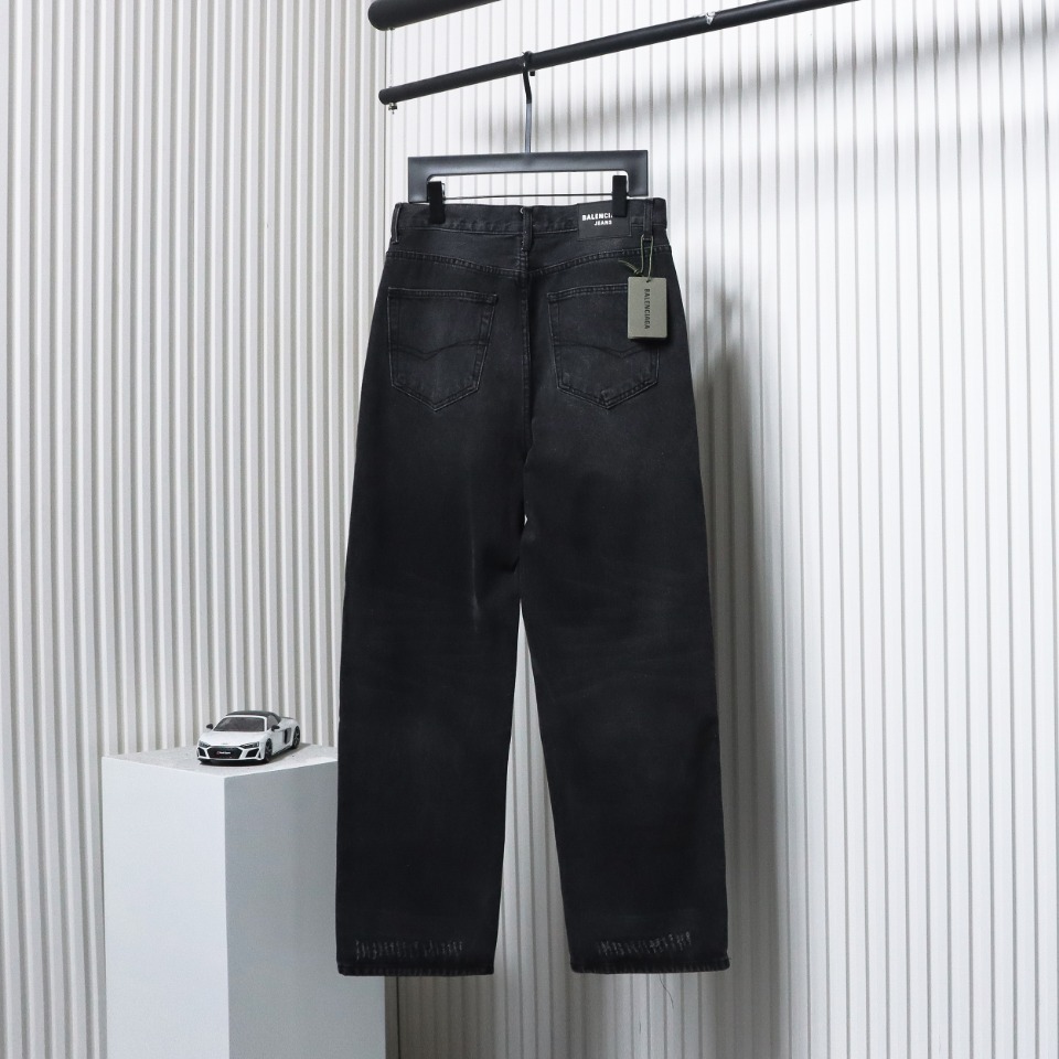 Balenciaga Washed Black Loose Wide-Leg Jeans