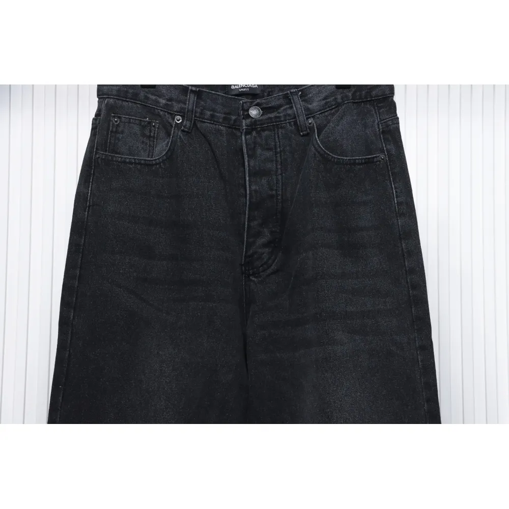 Balenciaga Washed Black Loose Wide-Leg Jeans