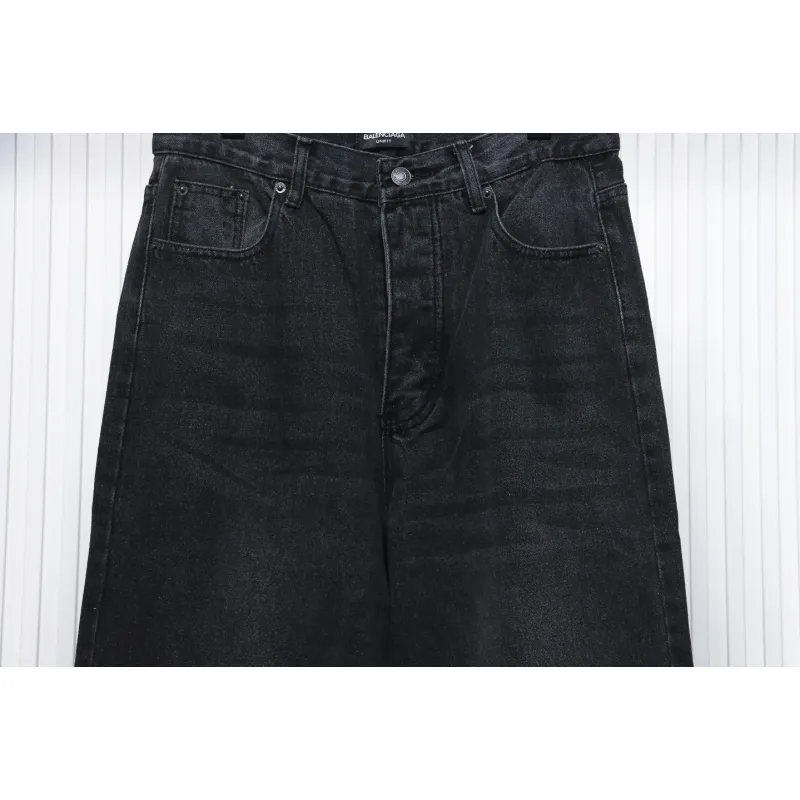 Balenciaga Washed Black Loose Wide-Leg Jeans