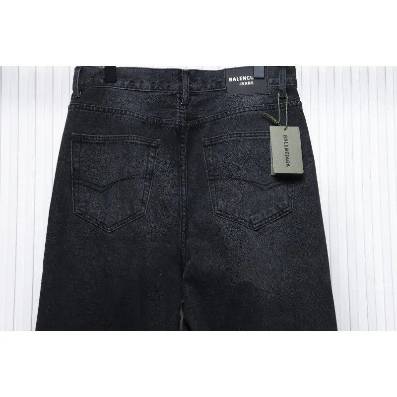 Balenciaga Washed Black Loose Wide-Leg Jeans