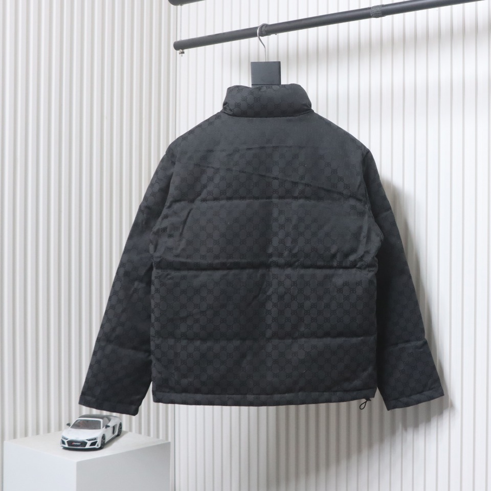 Balenciaga x Gucci Double B Full Print Jacquard Down Jacket Black