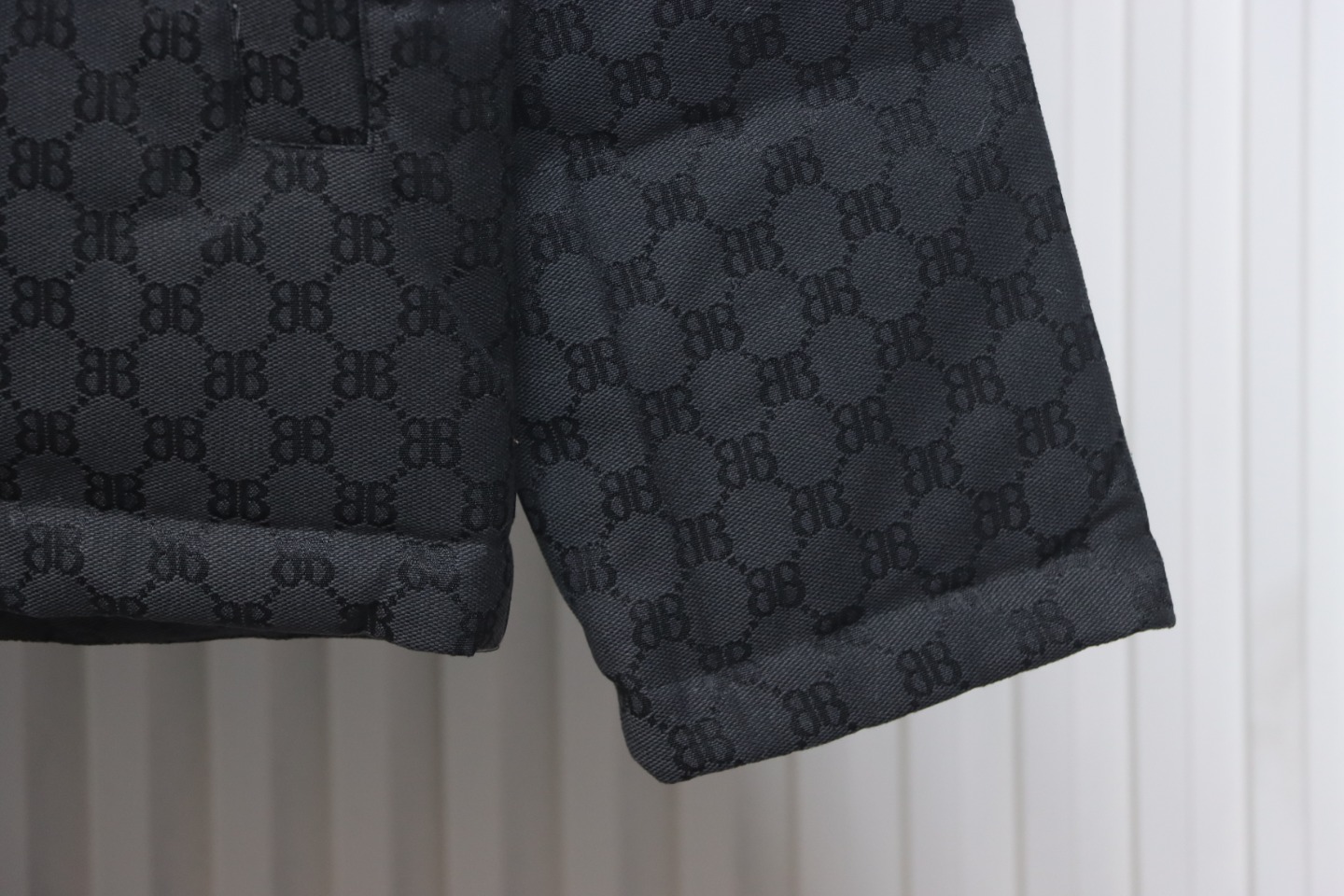 Balenciaga x Gucci Double B Full Print Jacquard Down Jacket Black