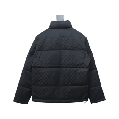 Balenciaga x Gucci Double B Full Print Jacquard Down Jacket Black 02
