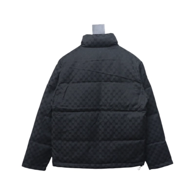 Balenciaga x Gucci Double B Full Print Jacquard Down Jacket Black 02