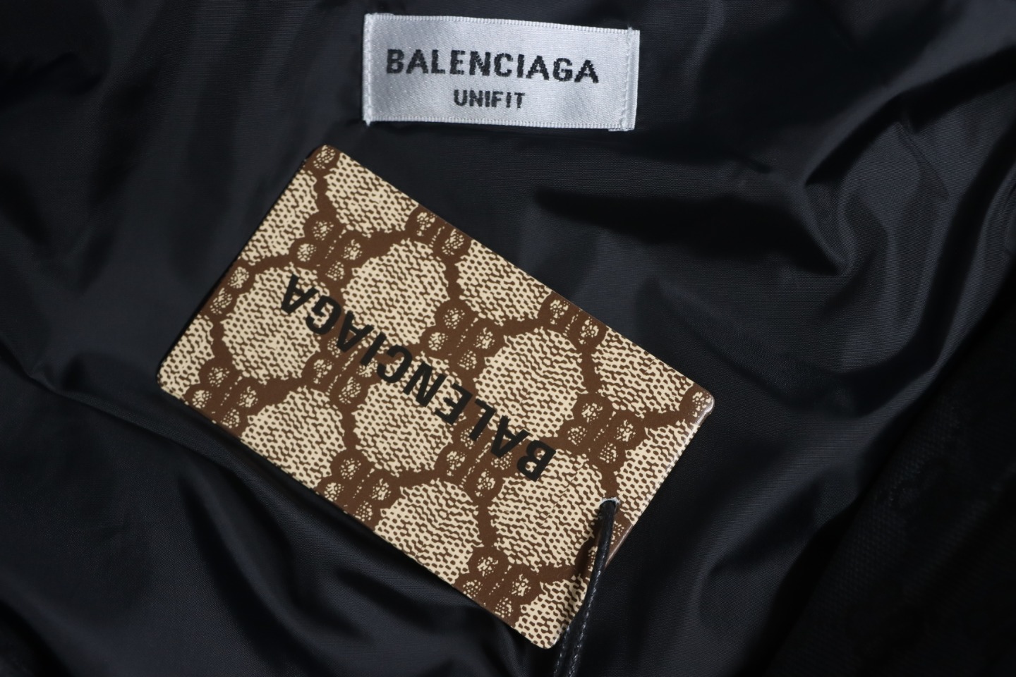 Balenciaga x Gucci Double B Full Print Jacquard Down Jacket Black