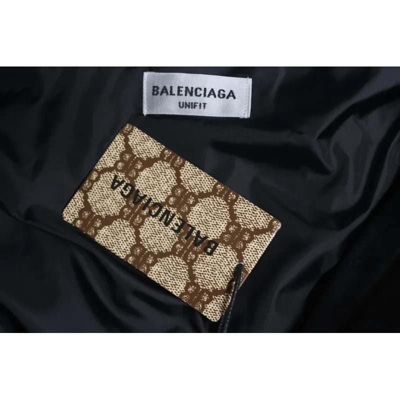 Balenciaga x Gucci Double B Full Print Jacquard Down Jacket Black