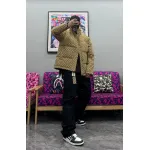 Balenciaga x Gucci Double B Full Print Jacquard Down Jacket Brown