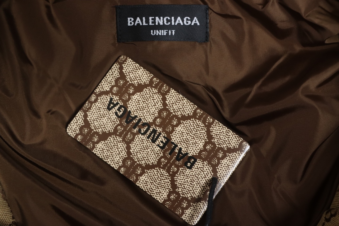 Balenciaga x Gucci Double B Full Print Jacquard Down Jacket Brown
