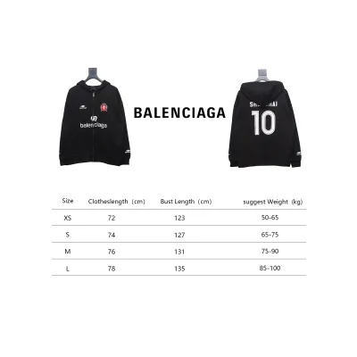 Balenciaga x Manchester United Embroidered Print Zip-Up Hoodie Jacket Black 02