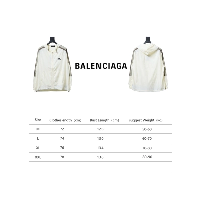 Balenciaga Zippered Embroidered Logo Sunscreen Long-Sleeved Jacket White 02