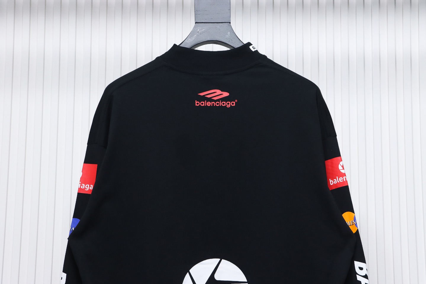 Balenciaga 23ss Multi-Element Printed Full-Length Long-Sleeved T-shirt Black