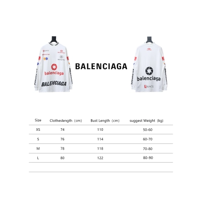 Balenciaga 23ss Multi-Element Printed Full-Length Long-Sleeved T-shirt White 02