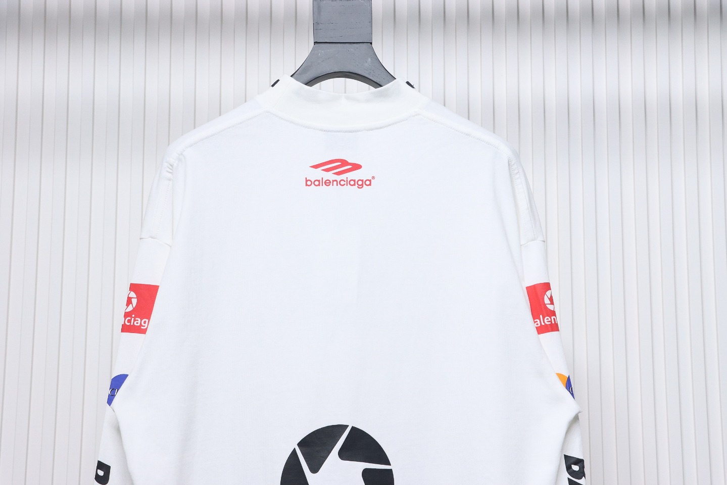 Balenciaga 23ss Multi-Element Printed Full-Length Long-Sleeved T-shirt White