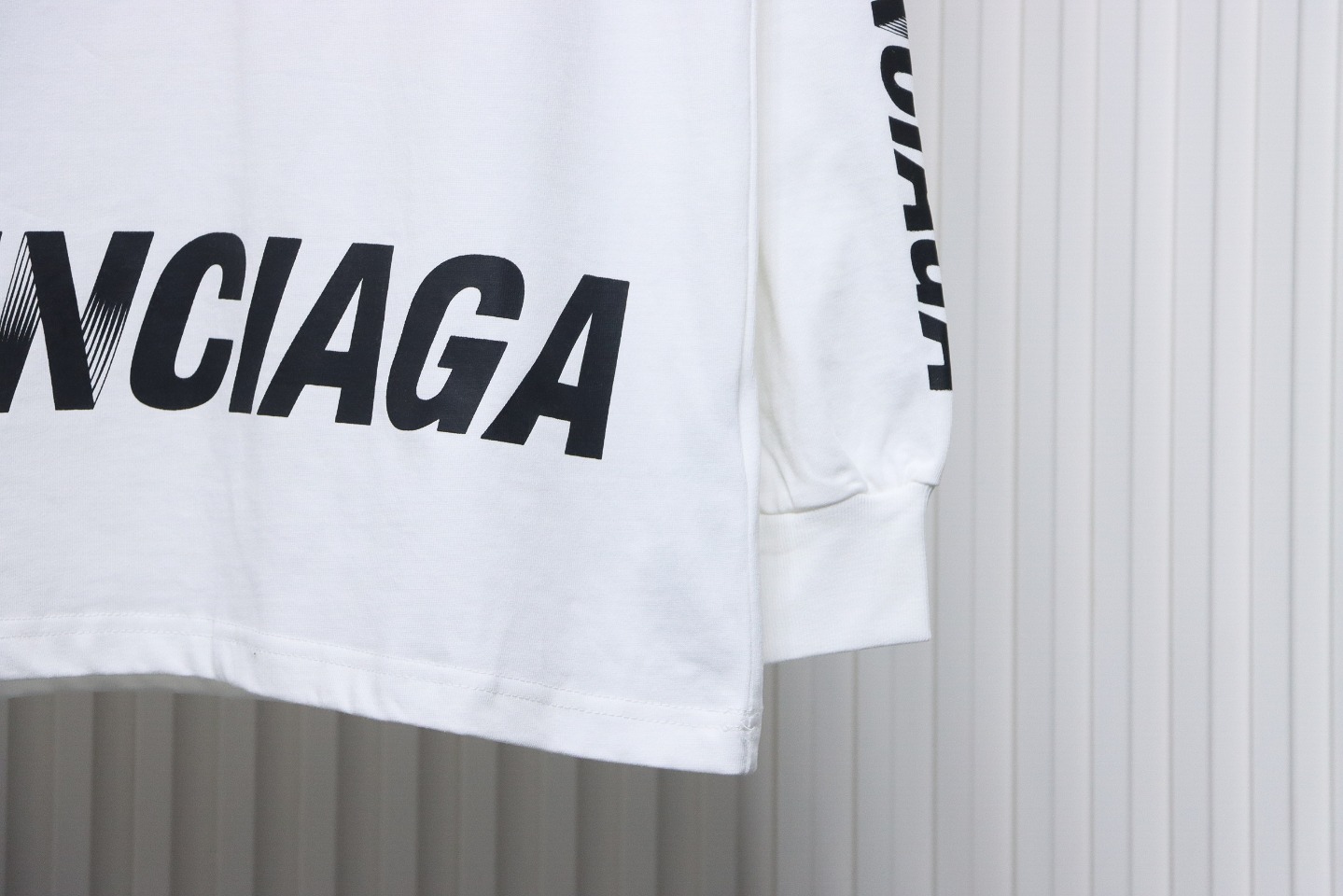 Balenciaga 23ss Multi-Element Printed Full-Length Long-Sleeved T-shirt White