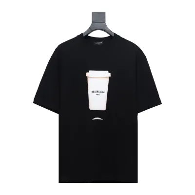 Balenciaga 23ss Plastic Cup Print Short Sleeves Black 01