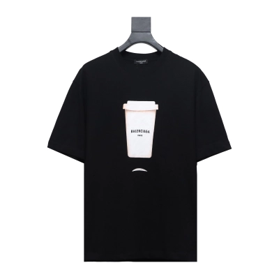 Balenciaga 23ss Plastic Cup Print Short Sleeves Black 01