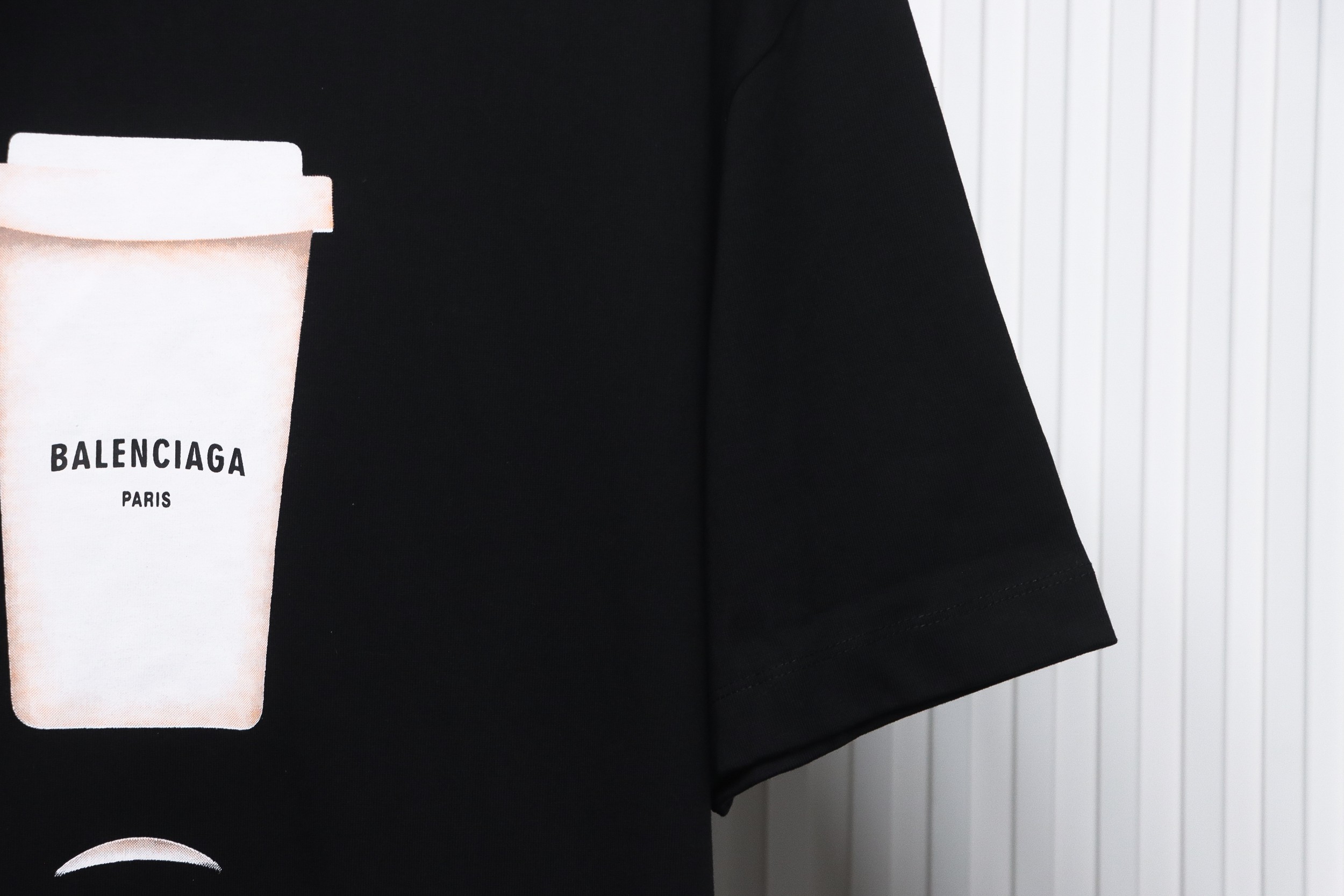 Balenciaga 23ss Plastic Cup Print Short Sleeves Black