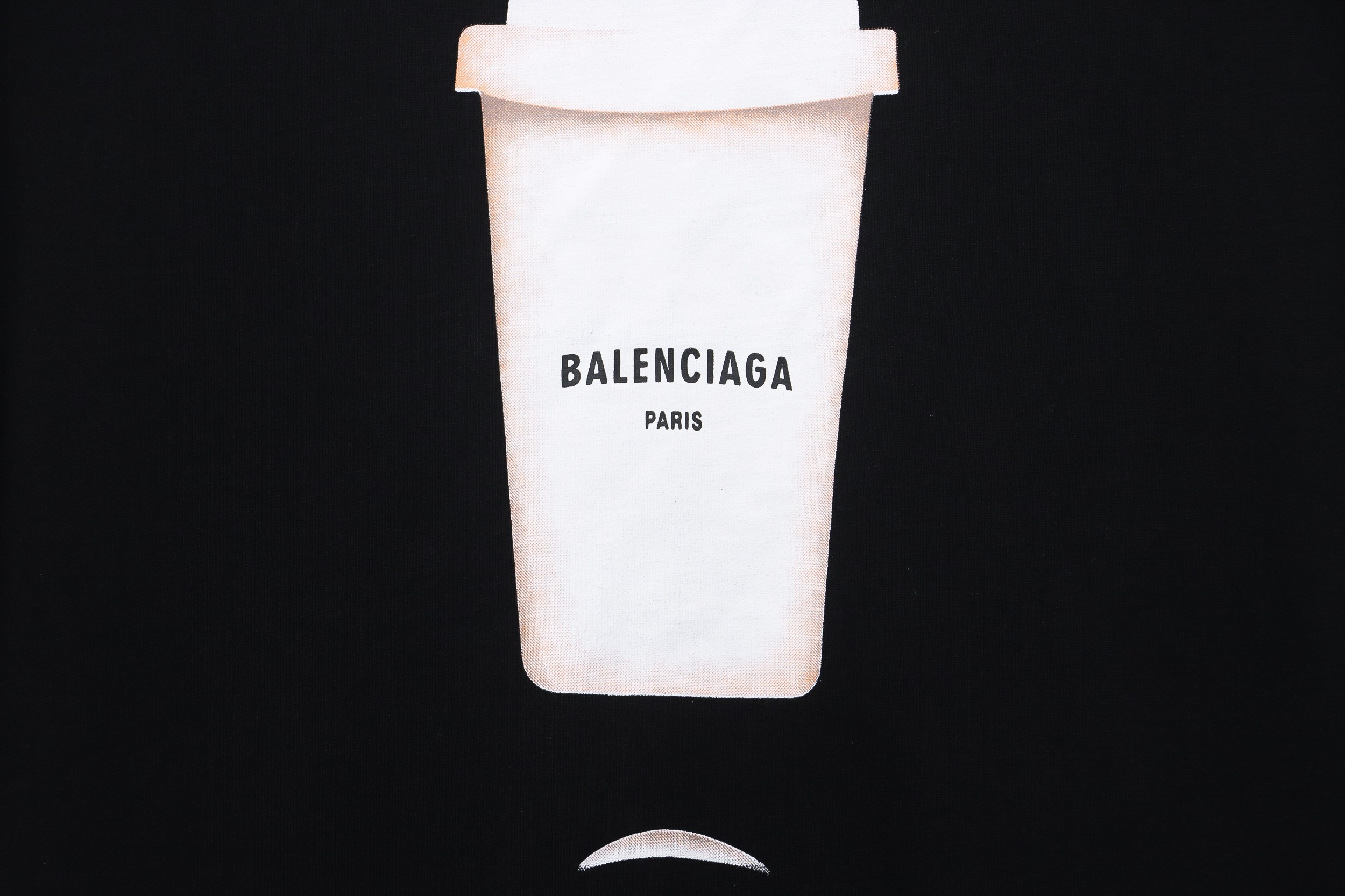 Balenciaga 23ss Plastic Cup Print Short Sleeves Black