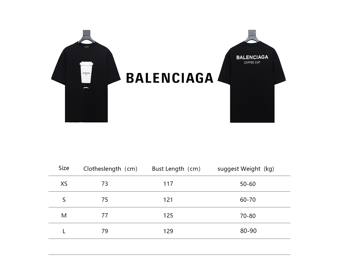 Balenciaga 23ss Plastic Cup Print Short Sleeves Black