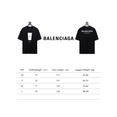 Balenciaga 23ss Plastic Cup Print Short Sleeves Black 02