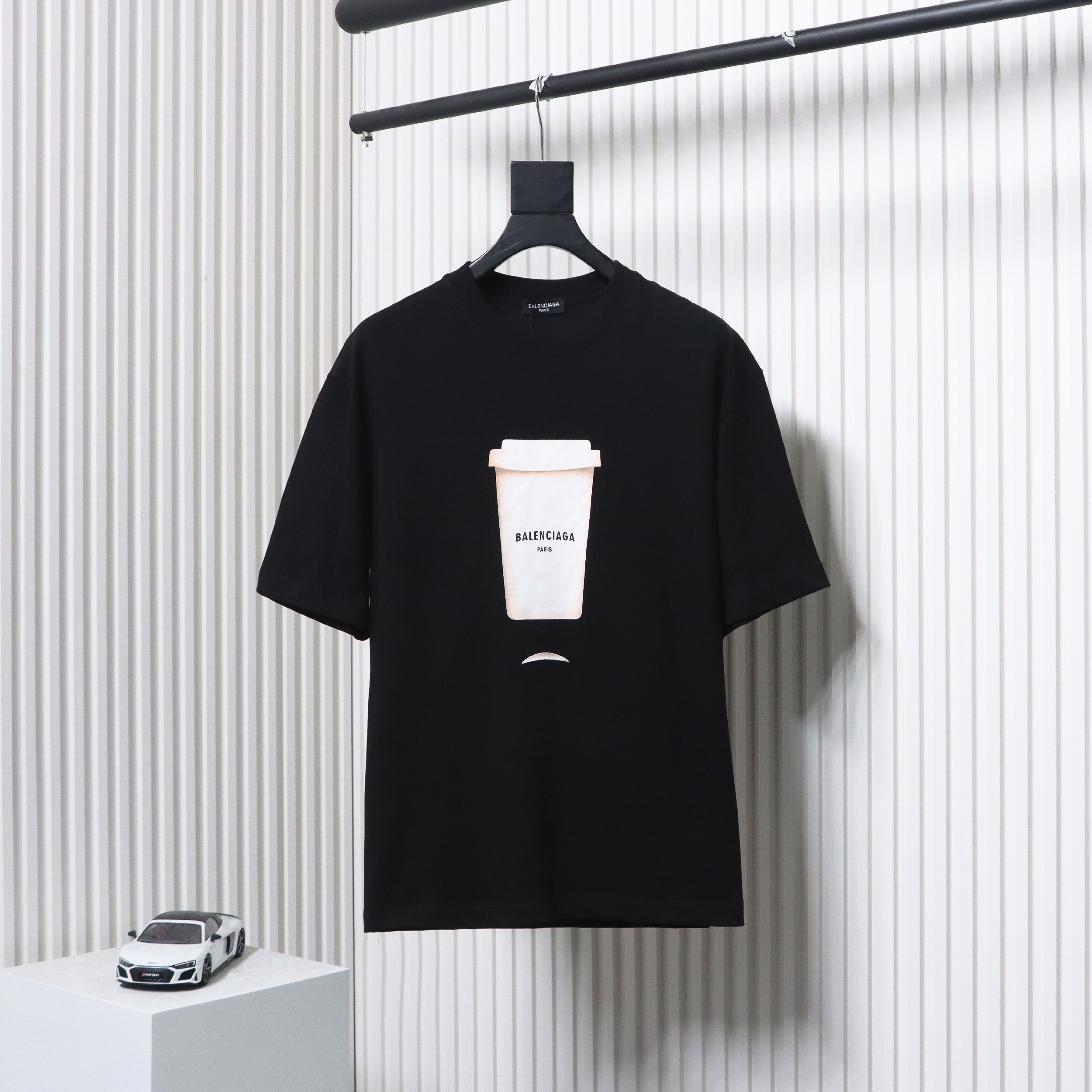 Balenciaga 23ss Plastic Cup Print Short Sleeves Black