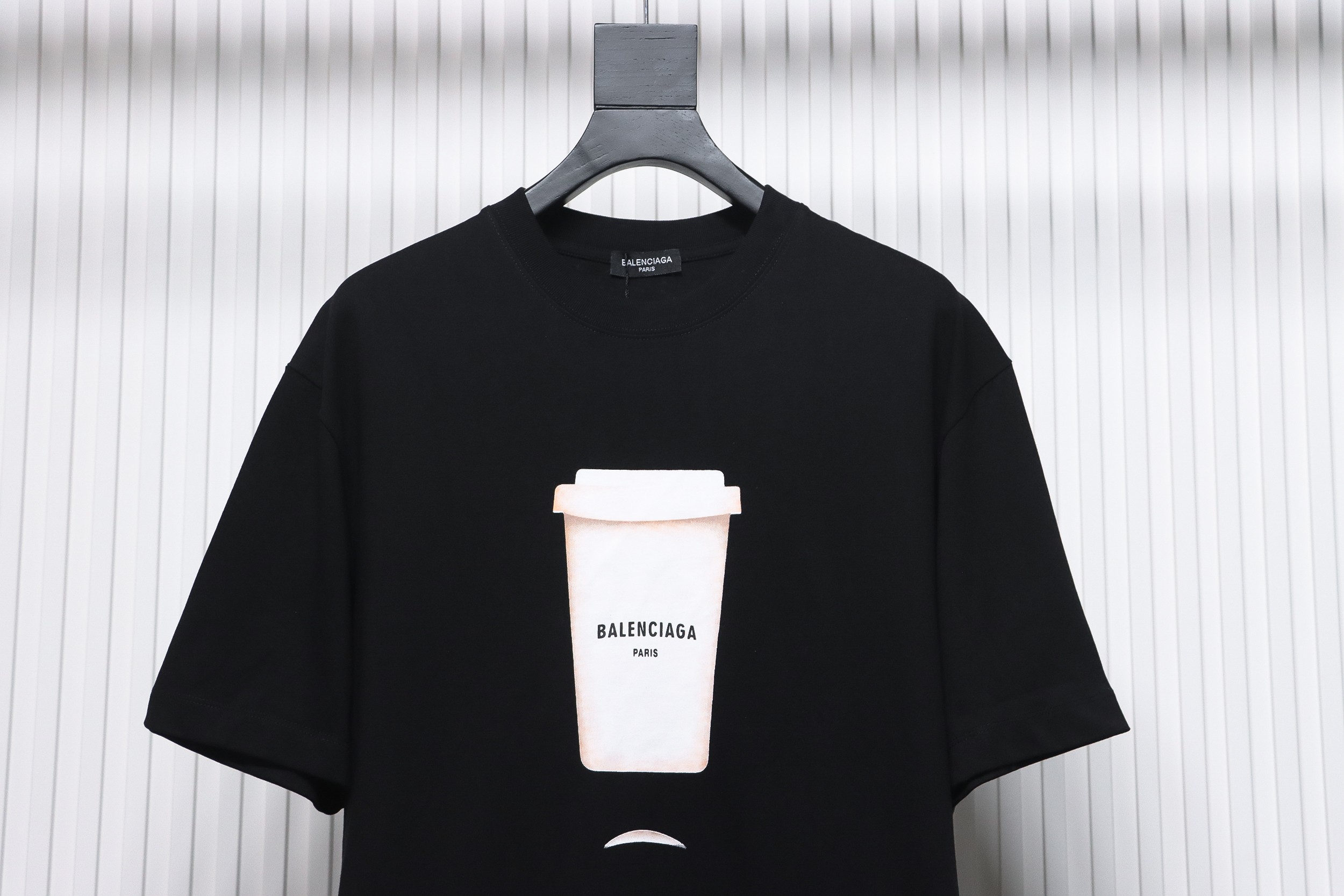 Balenciaga 23ss Plastic Cup Print Short Sleeves Black