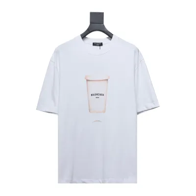Balenciaga 23ss Plastic Cup Print Short Sleeves White 01
