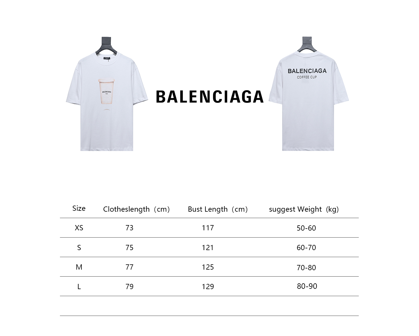 Balenciaga 23ss Plastic Cup Print Short Sleeves White