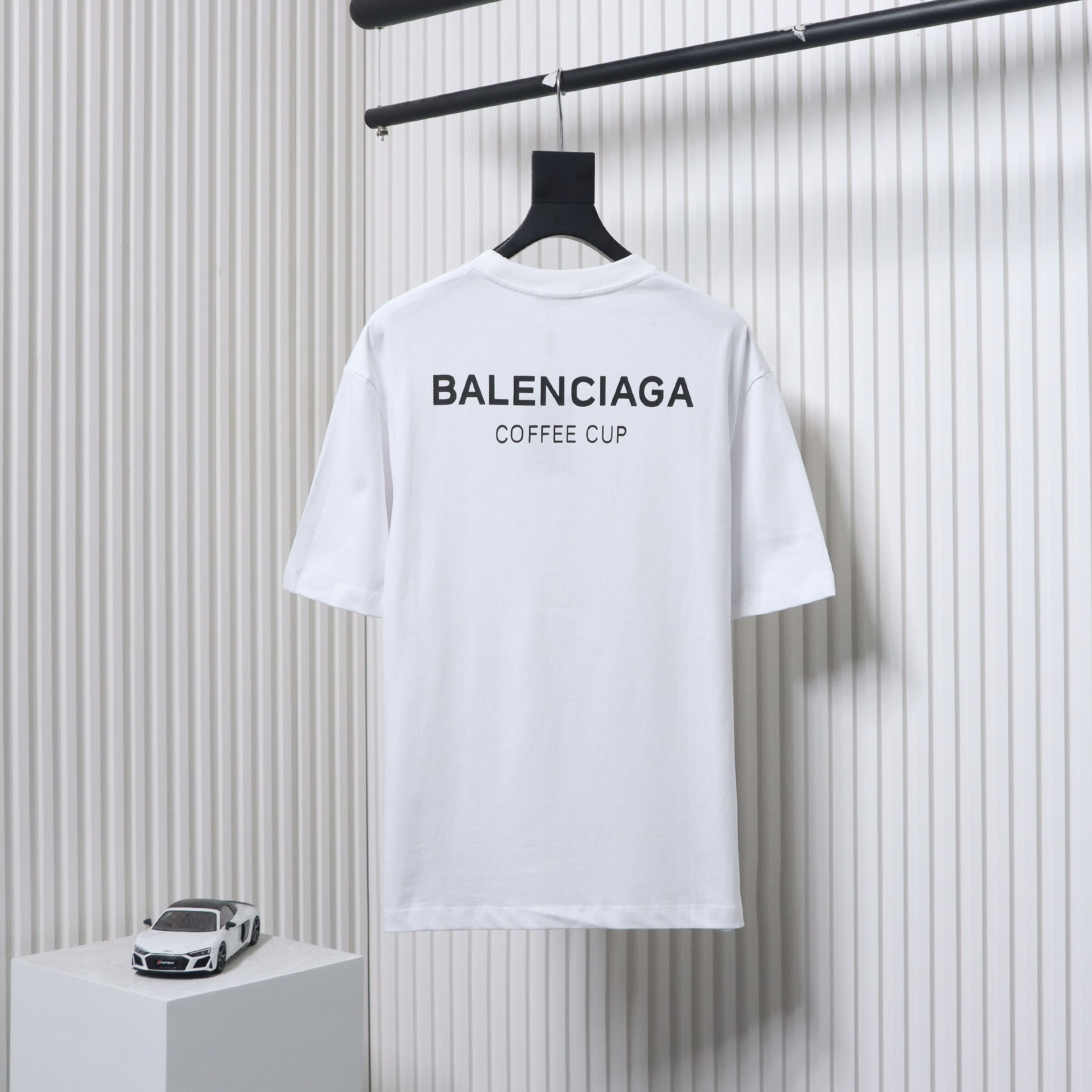 Balenciaga 23ss Plastic Cup Print Short Sleeves White