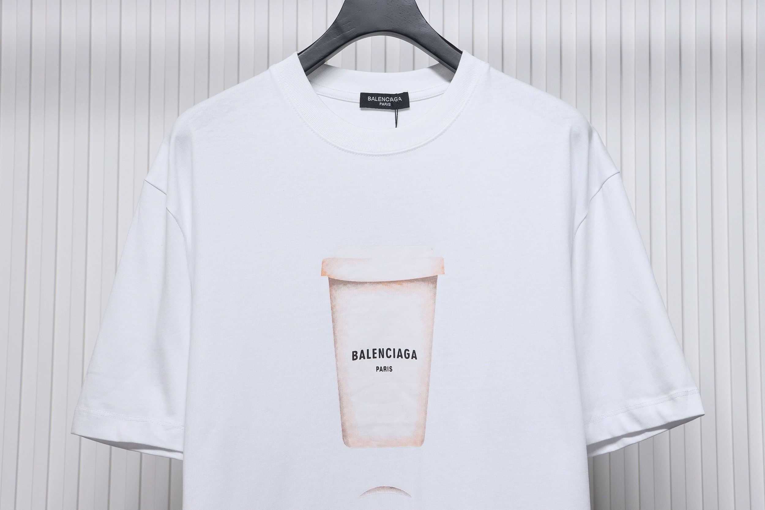 Balenciaga 23ss Plastic Cup Print Short Sleeves White