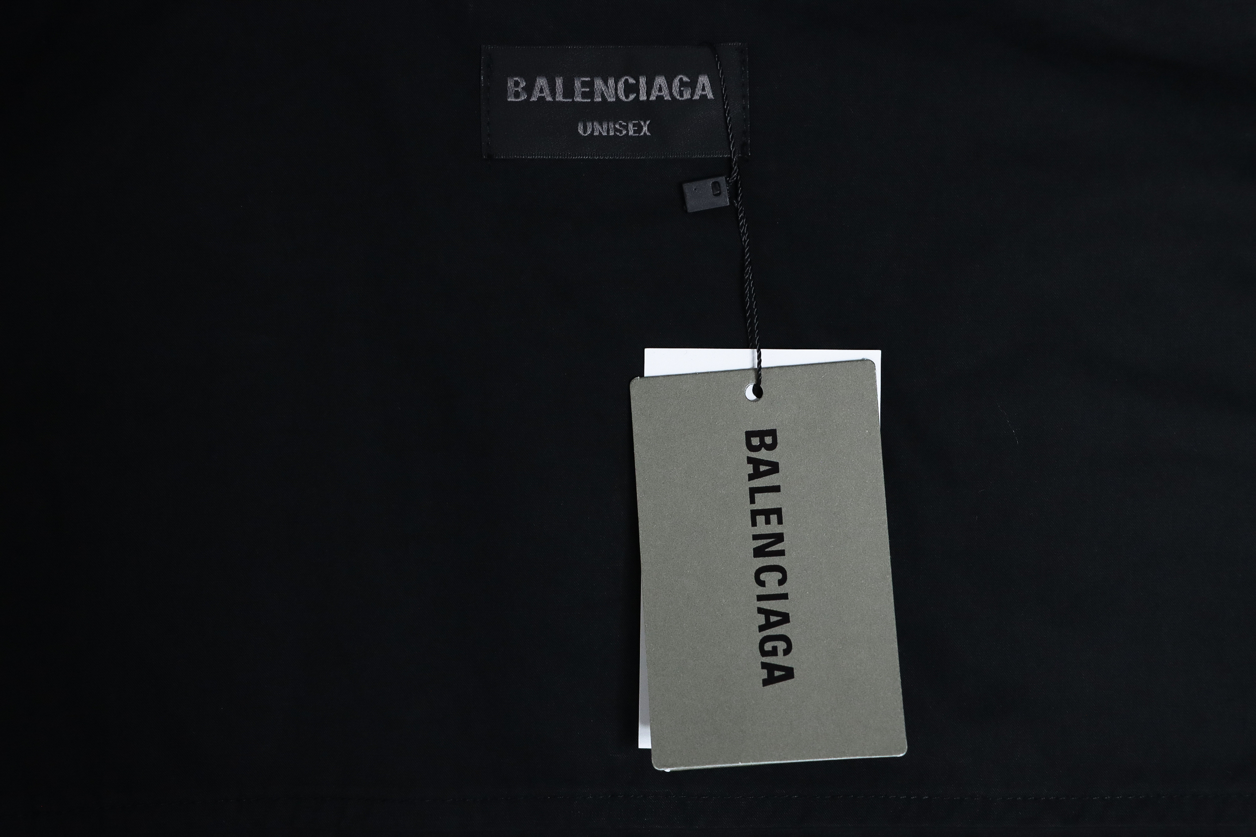 Balenciaga 24FW 3B White Stripe Embroidery Long Sleeve Shirt Black
