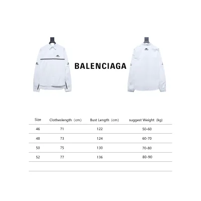 Balenciaga 24FW 3B White Stripe Embroidery Long Sleeve Shirt White 02